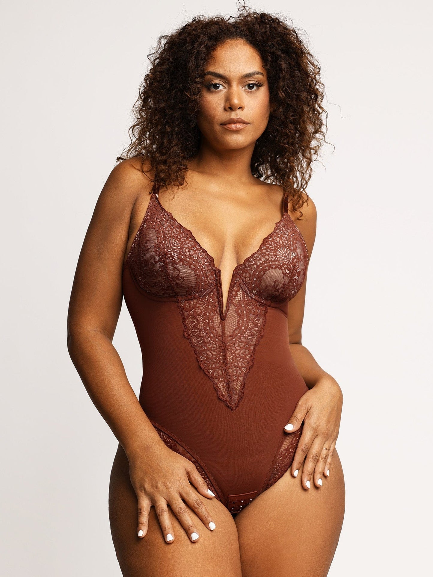 Tigress Diep-V Nek Bodysuits of Leren Rok