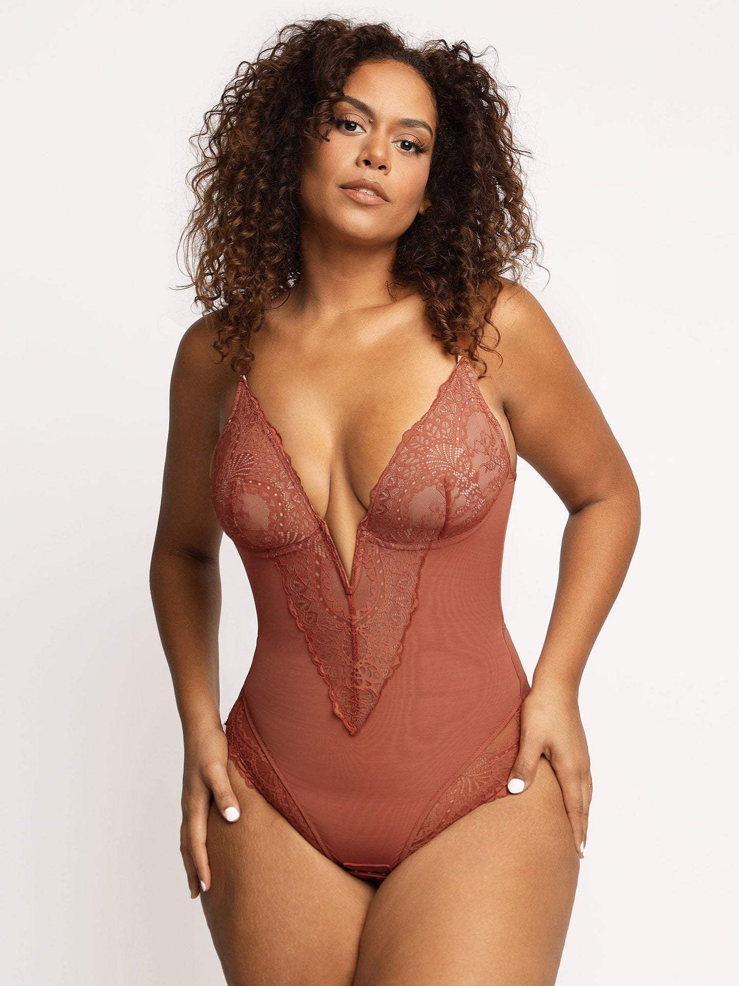 Tigress Diep-V Nek Bodysuits of Leren Rok