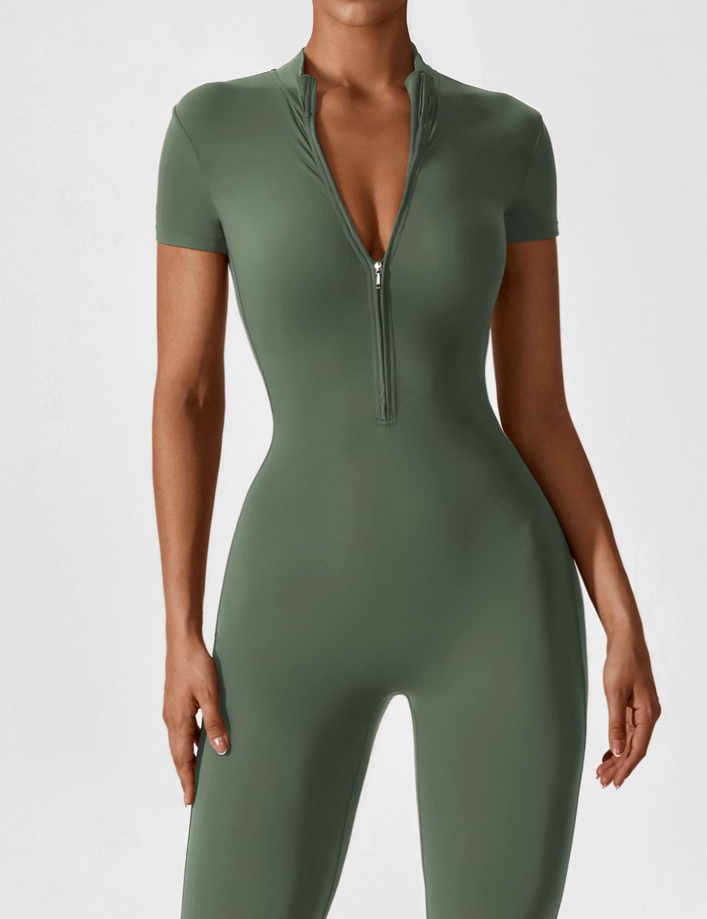 Mila Jumpsuit met lange mouwen/korte mouwen en ritssluiting